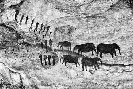 Cederberg山Stadsaal洞穴的San岩石艺术旅行阴影野生动物哺乳动物石头历史性荒野动物地质学绘画图片