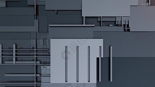 3d 渲染抽象技术背景与多维数据集插图立方体公司项目互联网积木反射创新数据盒子图片