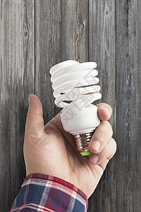 人手中的节能灯生态经济玻璃管子灯泡创新力量照明活力发明图片