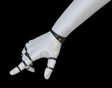 机器人手指向食指界面手势机器金属工程渲染指针电子人科学电脑图片