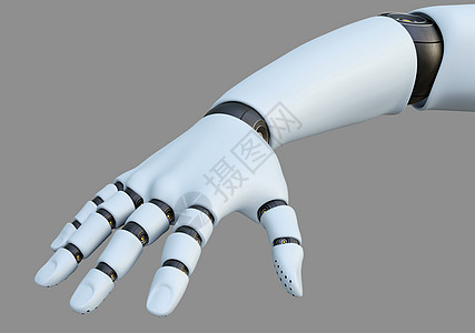白色机器人界面互联网力量工程棕榈发明手指机器人手金属电子产品图片
