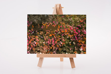 绘画三脚架上的花朵花园风景广告牌植物场地笔记邮政季节花朵笔记纸叶子环境图片