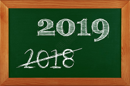 绿色学校纸板 2019符号粉笔框架黑板白色笔记木板教育日历新年图片