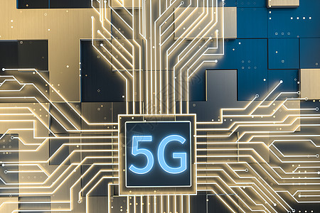 3d rendering5g 字体和电路背景电气互联网系统全球数字数据一体化蓝色网络定位图片