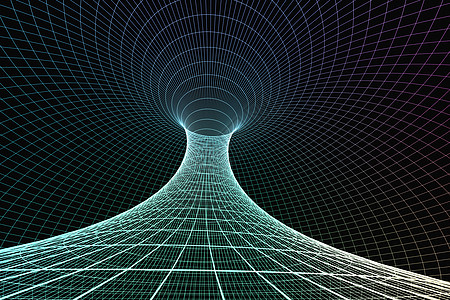 具有深色背景的 3d 渲染曲线网络黑色数据电脑框架科学互联网蓝色插图网格图片