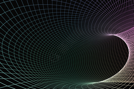 具有深色背景的 3d 渲染曲线互联网电脑框架技术活力一体化插图艺术科学网络图片