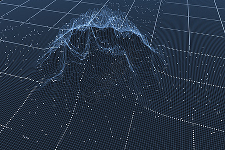 具有深色背景的 3d 渲染曲线活力科学技术数据互联网电脑框架艺术插图一体化图片