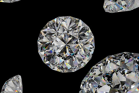 钻石宝石 3D玻璃插图奢华材料折射渲染财富婚礼宝藏火花图片