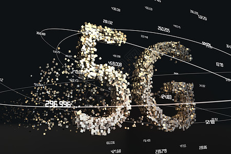 5G字体设计3d渲染科学互联网网络电子产品电脑盒子技术碎片商业创新图片