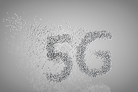 5G字体设计3d渲染服务器商业网络信号科学电子产品速度互联网立体声蓝色图片