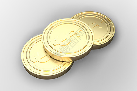 白背景的金金币硬币 3D市场投资交换基金金属现金贸易贷款经济插图图片