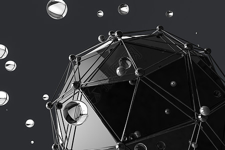 3d 渲染创意三角形多边形构造鸽子技术造型玻璃黑色插图几何学六边形创造力艺术图片