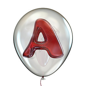 透明气球3D中的字母 A塑料玻璃丝带气泡收藏反射渲染空气折射狂欢图片