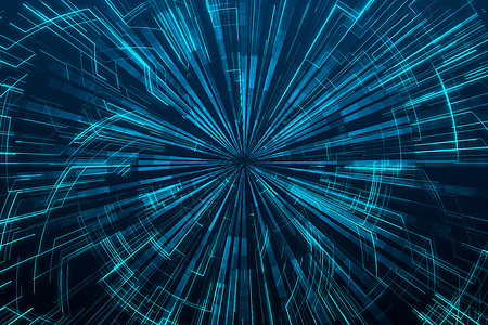 3d 渲染蓝色发散技术线背景界面辉光科学网格线条活力3d数据几何学图片