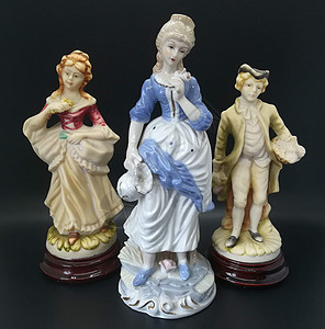 人的陶瓷数字房子女孩金发女郎女士雕像文化戏服玩具幸福制品图片