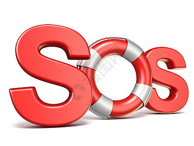 SOS 标志与救生圈 3插图情况救援抛弃恐慌警告网站信号救生员按钮图片