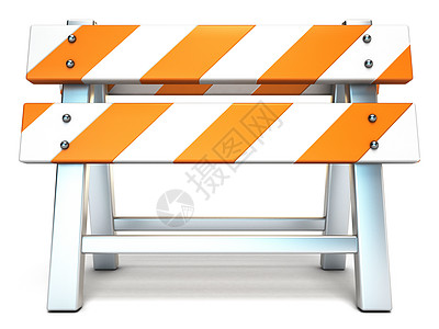 建设中的屏障前视图 3运输工作警告街道安全危险交通障碍插图路障图片