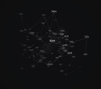 抽象词云 信息概念插图网络技术多边形数据节点数字代码粒子3d背景图片