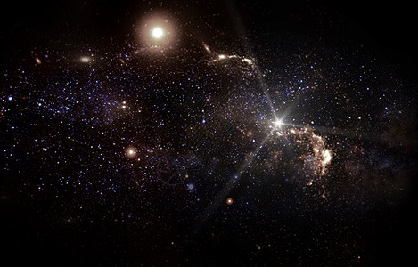 行星星系宇宙星空夜空银河系与宇宙中的恒星和空间尘埃长曝光照片与颗粒学习科幻星团月亮新星蓝色星域辉光天空木星图片