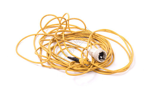 延伸线 老旧的 可能不再安全了黄色延长线配件绳索图片