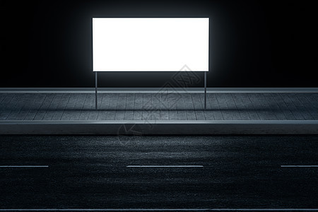 路边的 3d 渲染广告牌场地促销办公室广告路标横幅运输城市宣传营销图片