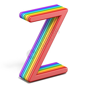 彩虹字体字母 Z 3D图片
