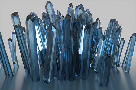 水晶城堡一簇精切魔晶科幻魔幻题材立体渲染紫晶插图水晶地质学奢华矿物学魔法石头宏观珠宝背景