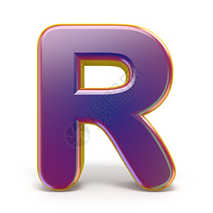 R 紫色字体黄色(3D)图片
