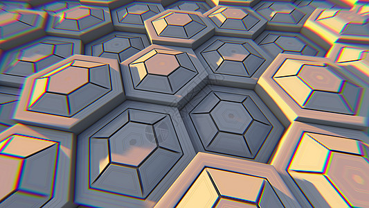 白色几何六角抽象背景  3D插画网络灰色马赛克六边形技术墙纸蜂窝创造力商业几何学图片