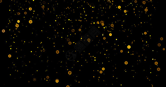抽象的金色闪光在黑色背景与散景 豪华黄金概念多边形 3d 渲染图技术踪迹火花插图辉光墙纸派对奢华网络魔法图片