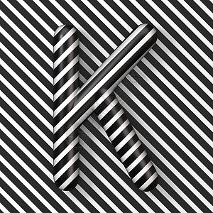 黑色和白条纹 K3D 字母图片