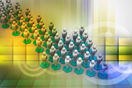 3d 人排列在箭头 qu战略网络讨论人群合伙互联网人士合作领导团体图片