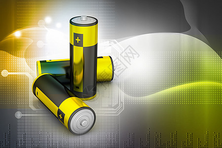 彩色背景电池回收垃圾消费者力量技术黄色宏观活力圆形细胞图片