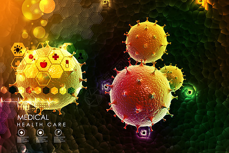 病毒的 3d 渲染生物学科学谷物牛奶早餐微生物学显微镜医疗饮食药品图片