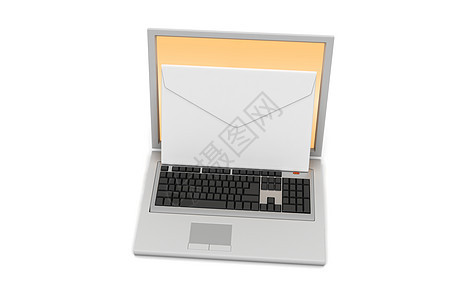 带有电子邮件的膝上型电脑办公笔记本白色网站技术展示工作电子互联网监视器图片
