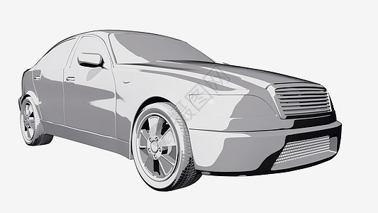 灰色汽车漫画书 3D 插图海报力量车轮运输驾驶奢华运动卡通片艺术车辆图片
