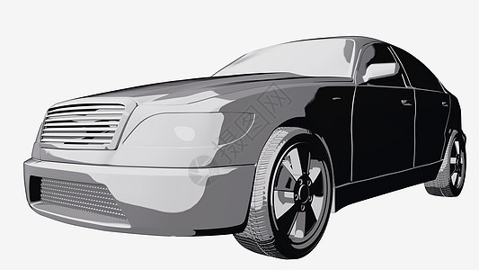 灰色汽车漫画书 3D 插图运动海报力量艺术车轮速度运输奢华车辆驾驶图片