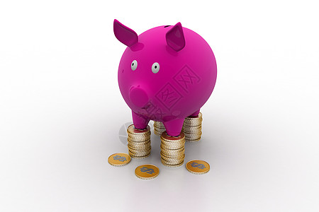 安全投资概念小猪基金现金经济利润硬币财富盒子退休金融图片