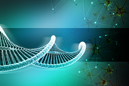 色背景下的DNA和病毒生物学阴影遗传学克隆基因疾病生物染色体金属科学图片