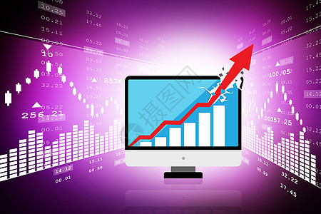 显示财务图表的计算机库存帐户经济报告电子数字投资屏幕公司电脑图片