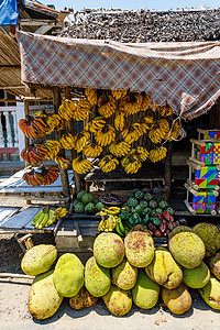 马达加斯加街头市场果实上市图片