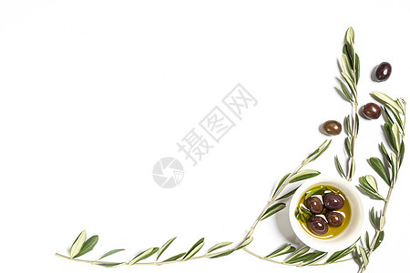 橄榄油和橄榄食物烹饪收成蔬菜玻璃树叶水果农业营养文化图片