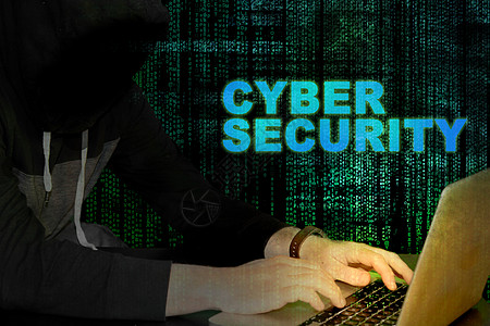 带有黑客和代码背景的网络安全网络安全-计算机发光图片