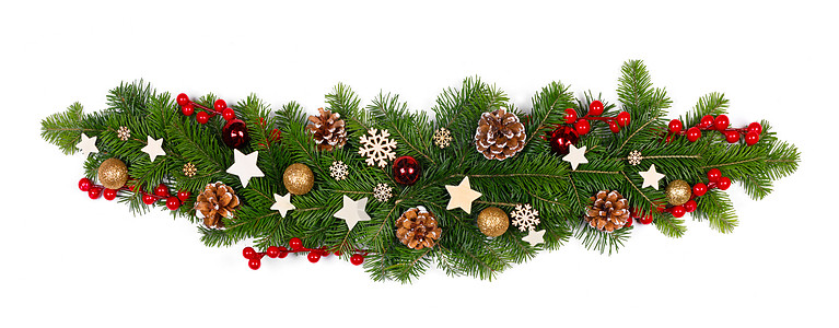 树枝的圣诞框架丝带浆果卡片松树新年边界风格假期花环装饰品图片