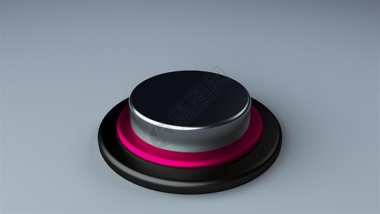 以金属环为边界的圆形按钮  用于 design3d 渲染背景的对象安全技术警报情况红色控制塑料工作力量反射图片