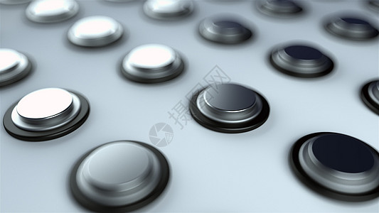 具有许多重复金属按钮的表面等距背景计算机生成的 3d 渲染背景网格过渡等距圆形正方形合金白色命令灰色电脑图片