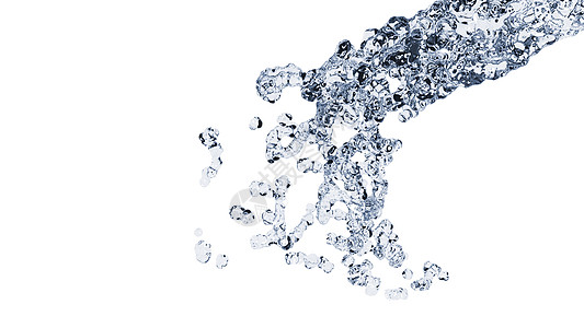 滴下纯净透明的水流 3d 渲染计算机生成的背景液体流动波纹宏观溪流飞溅蓝色环境气泡海浪图片