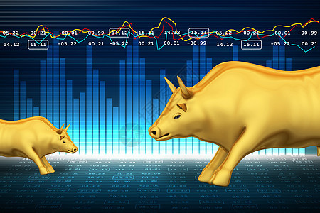 与公牛进行交易和投资金融象征物全球信用服务市场贸易顾问财富平衡数据报告图片