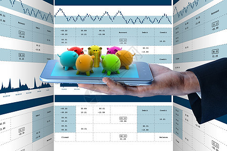 网上投资概念安全订金电脑存钱罐商业互联网竞赛财富现金储蓄图片
