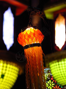 橙色排灯节灯笼喜庆传统橙子节日背景图片